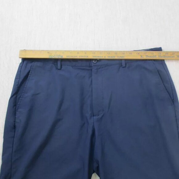 Greg Norman Chino Shorts‎ Men's Size 38 Navy Polyester Flat Front Slash Pockets - Picture 5 of 8
